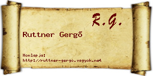 Ruttner Gergő névjegykártya